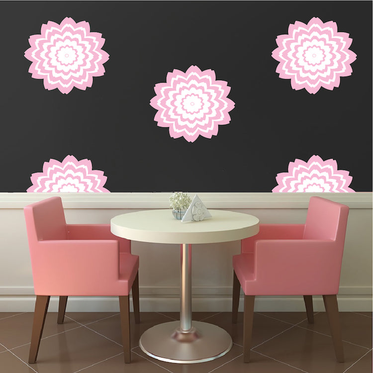 Floral Wall Decal Stickers Wallpaper Fancy Flower Wallpaper Wall Decor for Apartments, d34