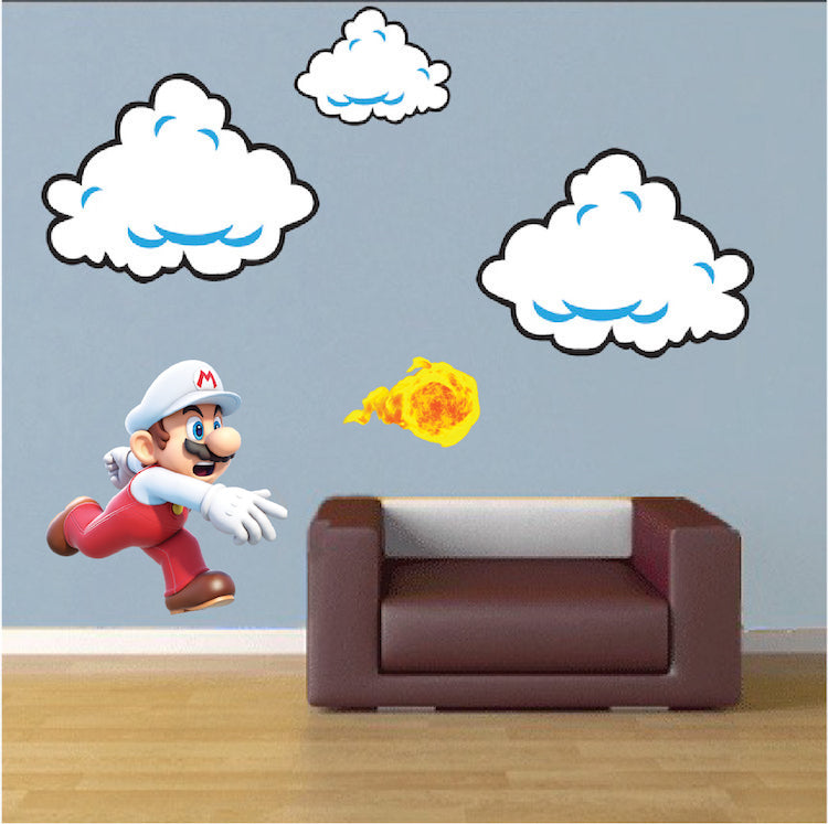 Fire Ball Wall Decal Kids Decals Video Game Room Decals Decor Sticker, e15