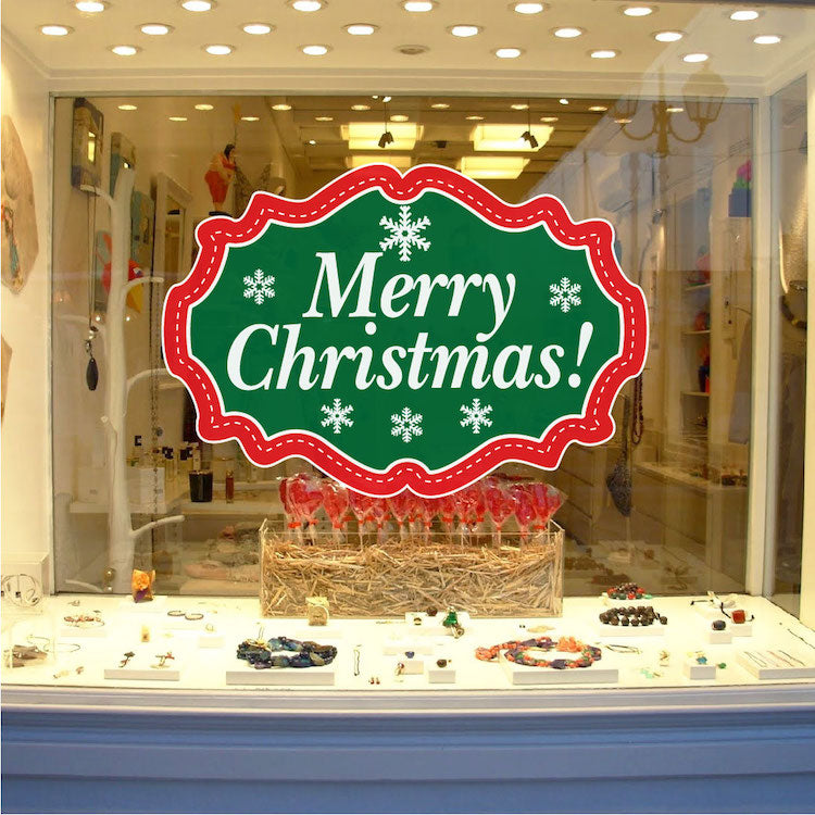 Merry Christmas Wall Decal Living Room Decor Apartment Happy Holidays Art Bedroom Sticker, h62
