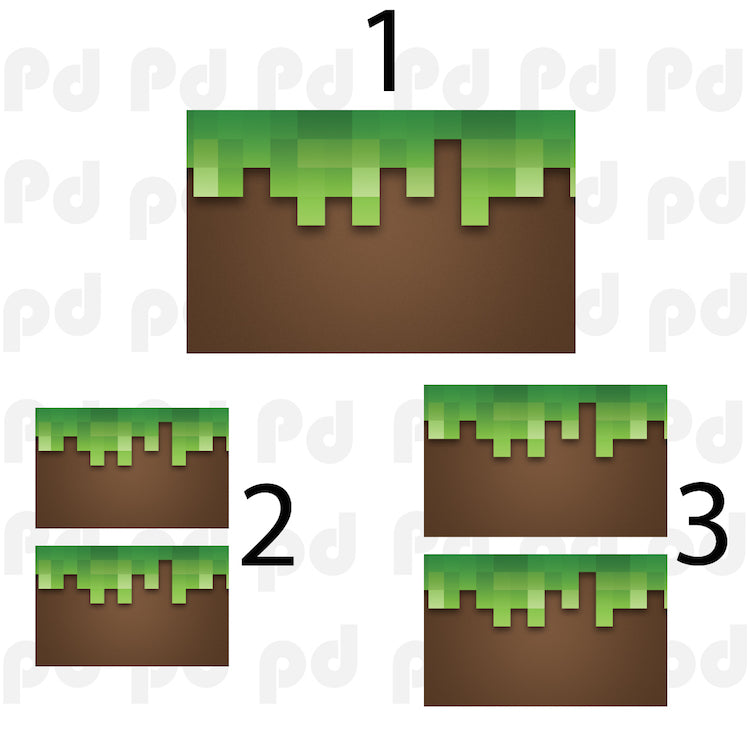 Mine Grass Wall Decal Kids Room Wall Decor Video Game Grass Removable Vinyl, s52