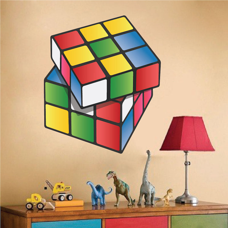 Rubik's Cube Wall Decal Kids Puzzle Decor Removable Nursery Game Room Wall Sticker, n17