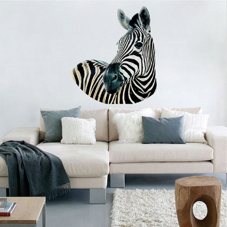 Zebra Wall Sticker Animal Wall Decor Removable Safari Wall Decal Kids Bedroom Art, c04