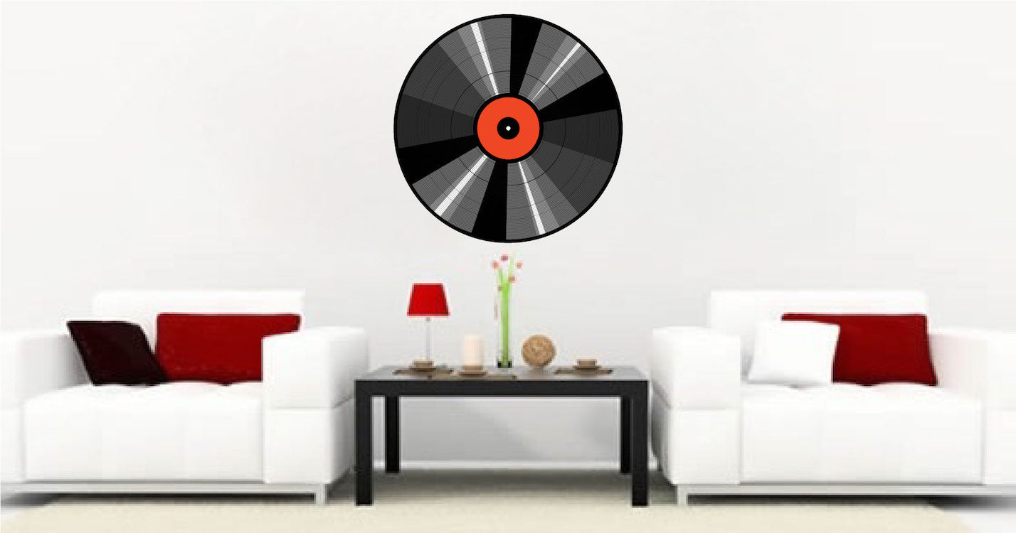 Music Record Wall Decal Sticker for Dorm Room Old School LP Wall Mural Removable Music Art, a77