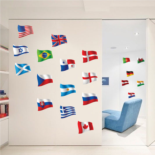 Country Flags Wall Decal Flag Sticker Peel and Stick Flags, a37