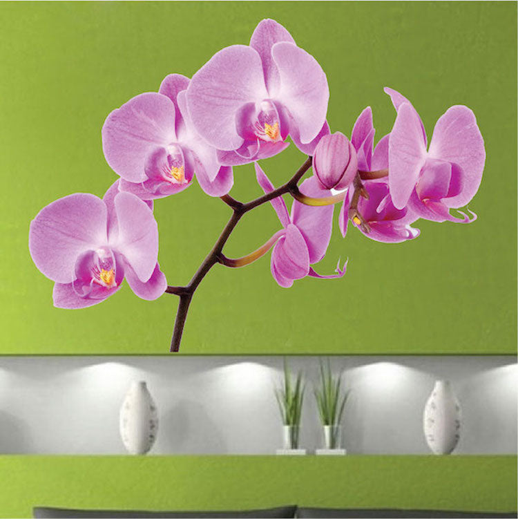 Orchid Flower Wall Decal Mural Removable Flowers Wall Decor Bedroom Art Mural, c10