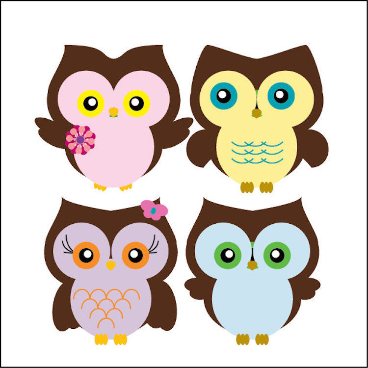 Nursery Owl Wall Sticker Decal Wall Art Cute Bedroom Owls Birds Wall Decor Wall Stickers, n00