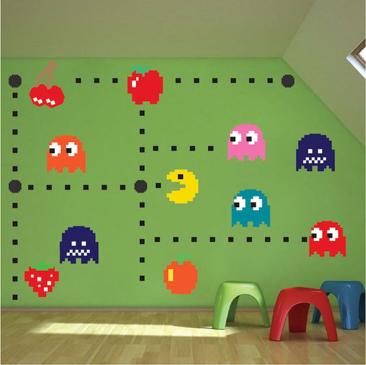 Classic Arcade Wall Decals – Fun Video Game Room Stickers