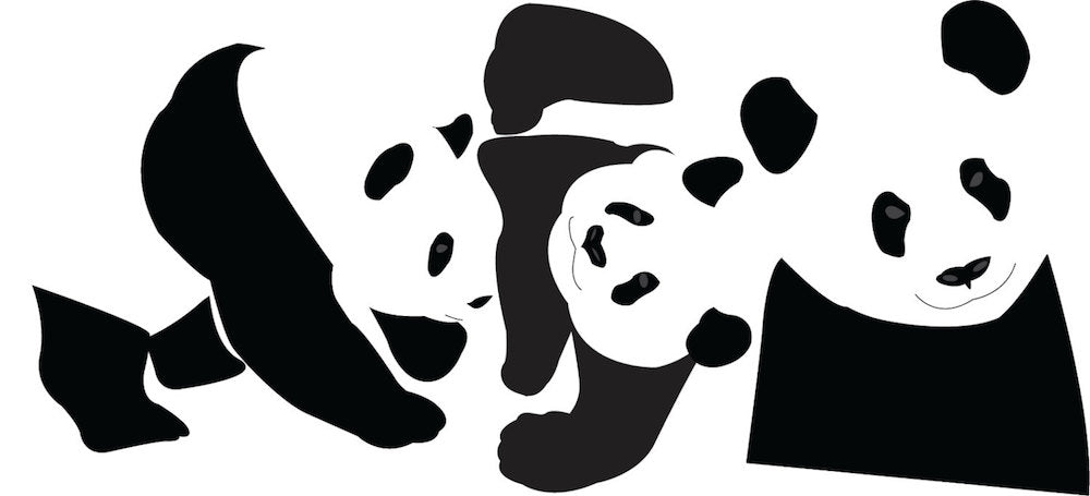 Panda Bears Wall Sticker Animal Wall Decor Tree Removable Safari Wall Decal Kids Bedroom Art, n36