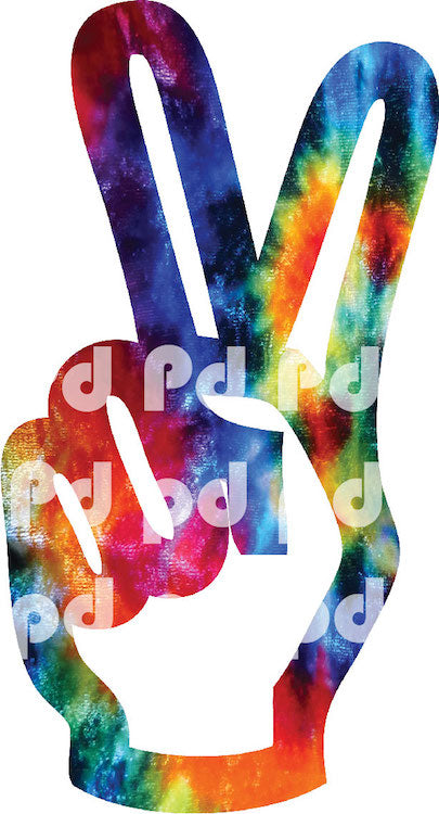 Peace Sign Wall Decal Hippie Two Fingers Wall Art Kids Sticker Bedroom Wall Decor, a27