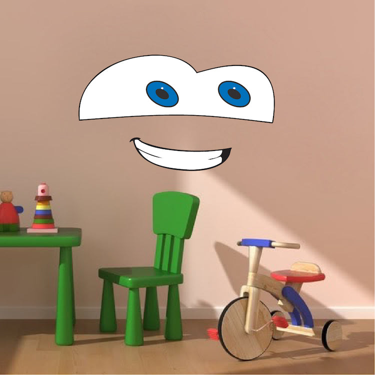 Cartoon Face Wall Decal Sticker Kids Cars Room Decor Dorm Rooms Removable Art, e32