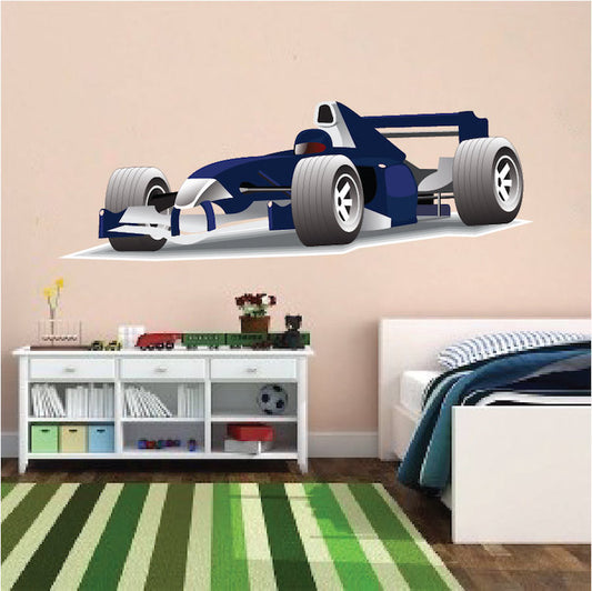 Custom Race Car Wall Decal – Red or Blue