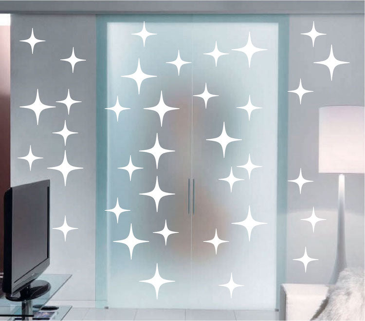 Bedroom Stars Wall Decal Kids Star Wallpaper Decor Bedroom Pattern Removable Decals, h54