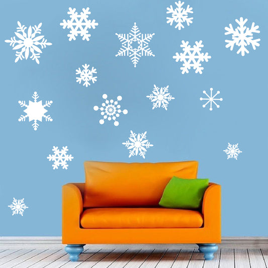 Removable Snowflake Wall and Window Decals Snowing Christmas Decor Snow Fall Mural, d28