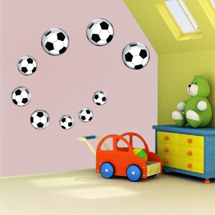 Soccer Balls Wall Decal Decor Removable Kids Room Wall Sport Football Room Decal, d97