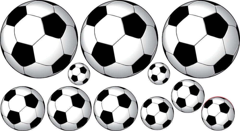 Soccer Balls Wall Decal Decor Removable Kids Room Wall Sport Football Room Decal, d97
