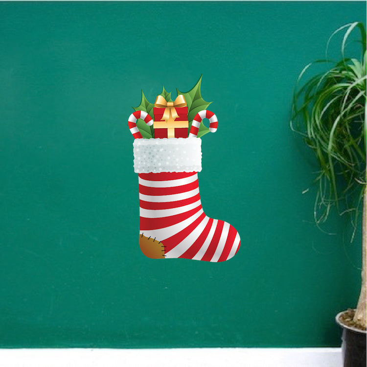 Christmas Stocking Wall Decal Decor Fireplace Removable Winter Decorations Room Gifts, h86