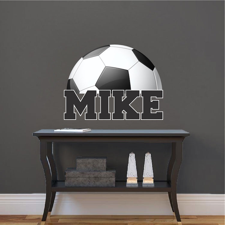 Personalized Soccer Name Wall Decal Decor Removable Kids Room Wall Sport Room Decal, s89