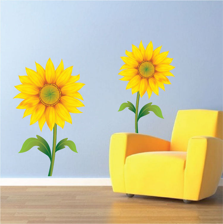 Sunflower Mirror Decorations Large Wall Decals for Bedroom Women
