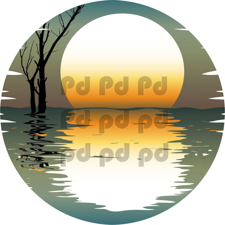 Sunset Wall Decal Beach Decor for Apartment Bedroom Ocean Sea Wall View Mural, a81