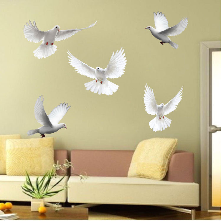 Doves Wall Sticker Decal Dove Wall Art Flying Birds Wall Decor Animal Wall Stickers, a26