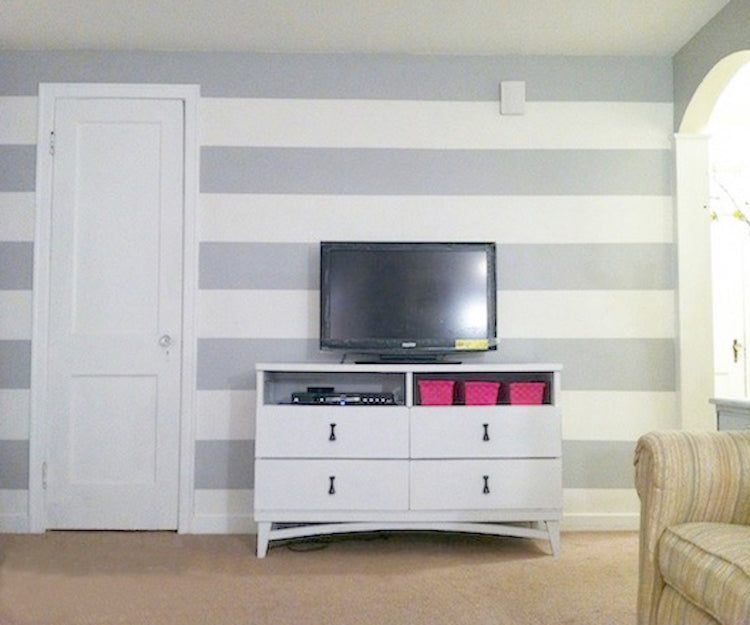 White 6" Wide Stripe Decals Wall Tape Decal White Peel and Stick Wall Stripe Room Decal