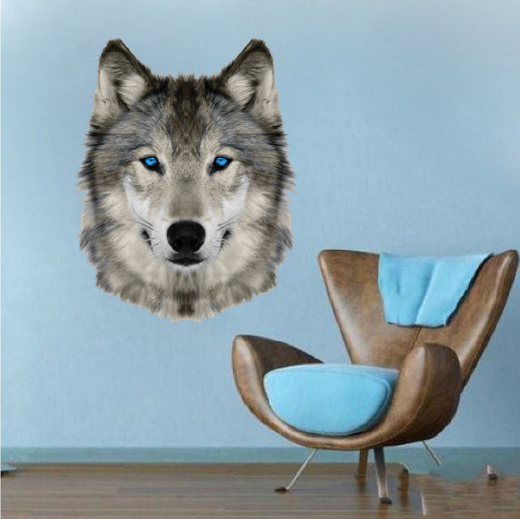 Wolf Head Wall Decal Wild Animal Wall Decor Mural Sticker Bedroom Apartment Wall Art, c02