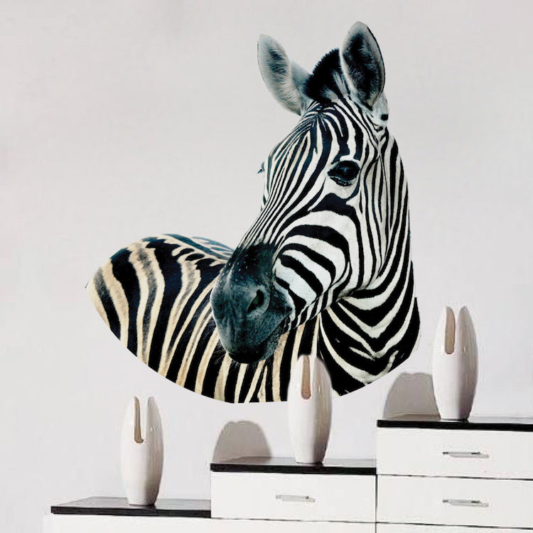 Zebra Wall Sticker Animal Wall Decor Removable Safari Wall Decal Kids Bedroom Art, c04