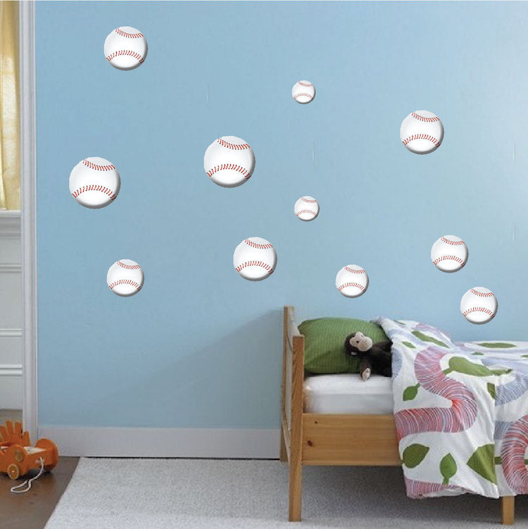 Baseball Wall Decal Sports Decor Boys Bedroom Wall Art Baseballs Removable Wall Stickers, n16