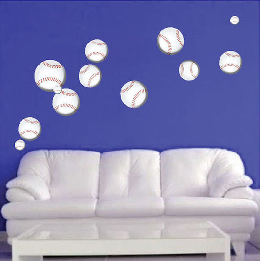 Baseball Wall Decal Sports Decor Boys Bedroom Wall Art Baseballs Removable Wall Stickers, n16