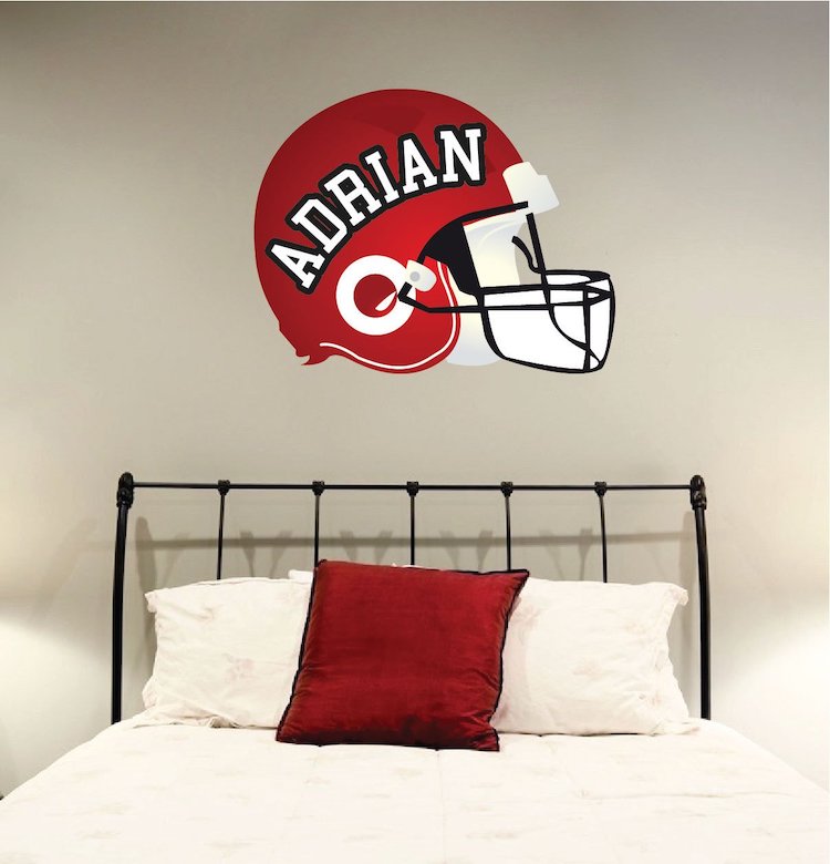Football Wall Decal Child Custom Sports Wall Art American Footballs Wall Decor for Kids and Teens, c42