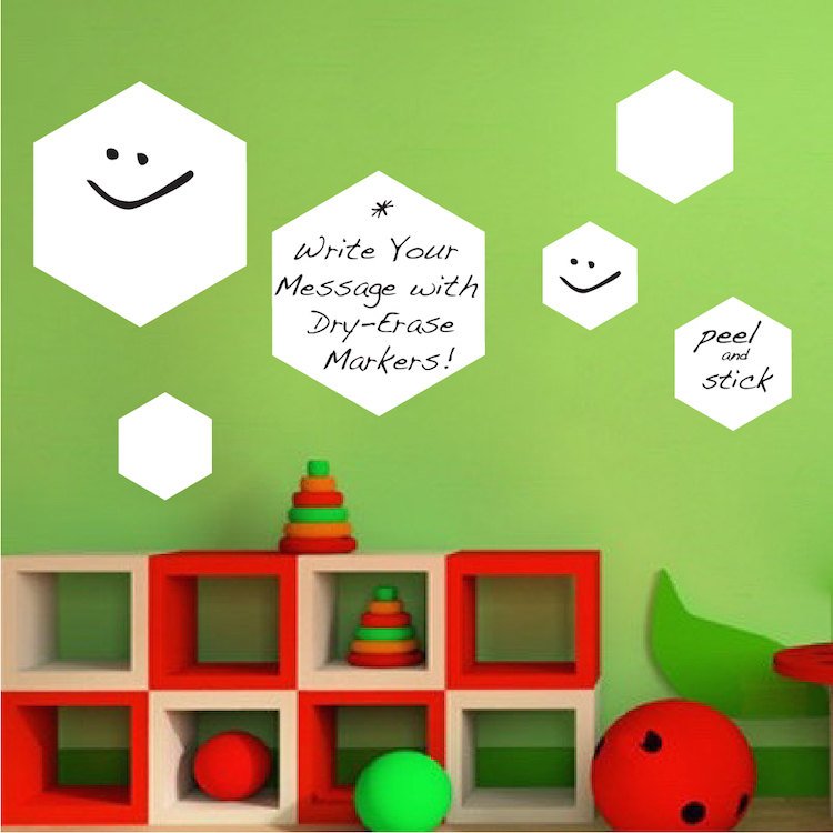 Writeable Dry Erase Hexagon Wall Decal Mural Productive Office Removab –  American Wall Designs