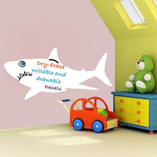 Writeable Shark Erase Kids Room Wall Decal Mural Ocean Animal Removable Decor Wall Sticker, b68