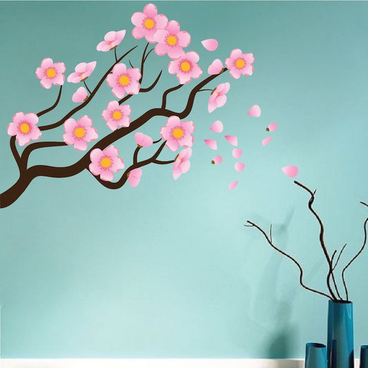 Flower Branch Wall Decal Mural Removable Beautiful Flowers Wall Decor Bedroom Art Mural, c26