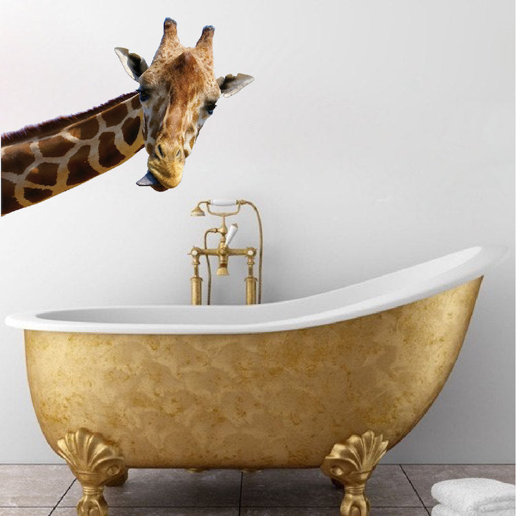Leaning Giraffe Wall Sticker Animal Wall Decor Removable Safari Wall Decal Kids Bedroom Art, c07