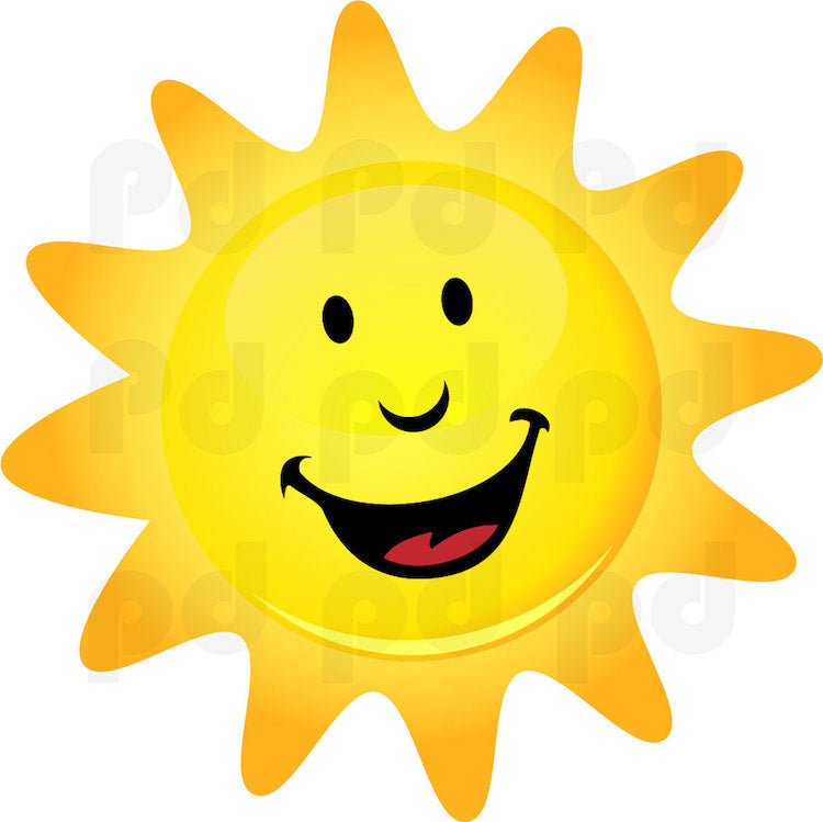 Happy Sun Wall Decal Mural Kids Room Face Sticker Bedroom Apartment Decor Removable Wall Decor, c30