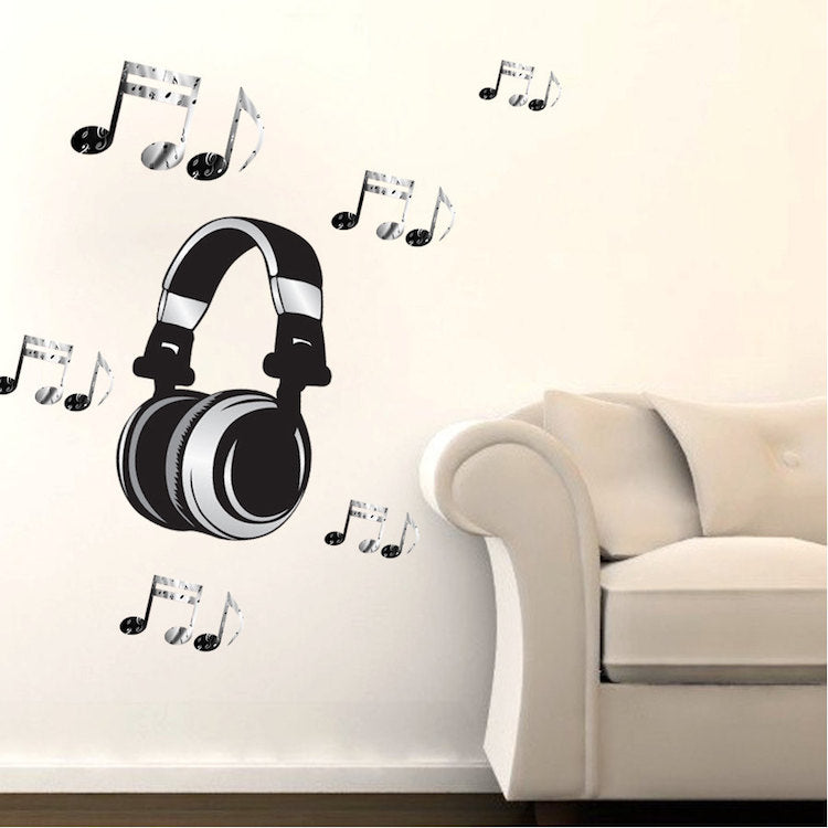 Music Wall Decal Decor Vinyl Dj Headphone Sticker For Teen Music Wall Decal Decor Vinyl Dj Headphone Sticker For Teen