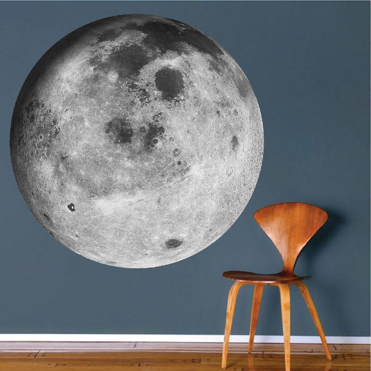 Moon Wall Decal Outer Space wall Mural Moon Wall Decor Removable Wall Murals Planets, c22