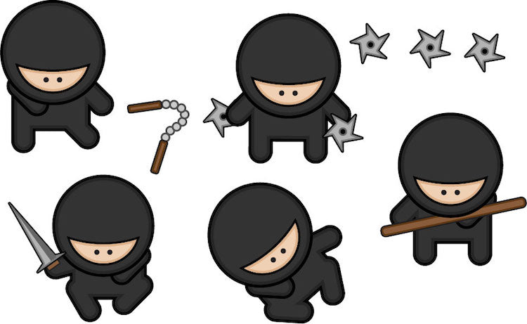 Cute Ninja Wall Decal Art Kids Karate Wall Decor Bedroom Wall Mural Ninjas Wall Vinyl, a29