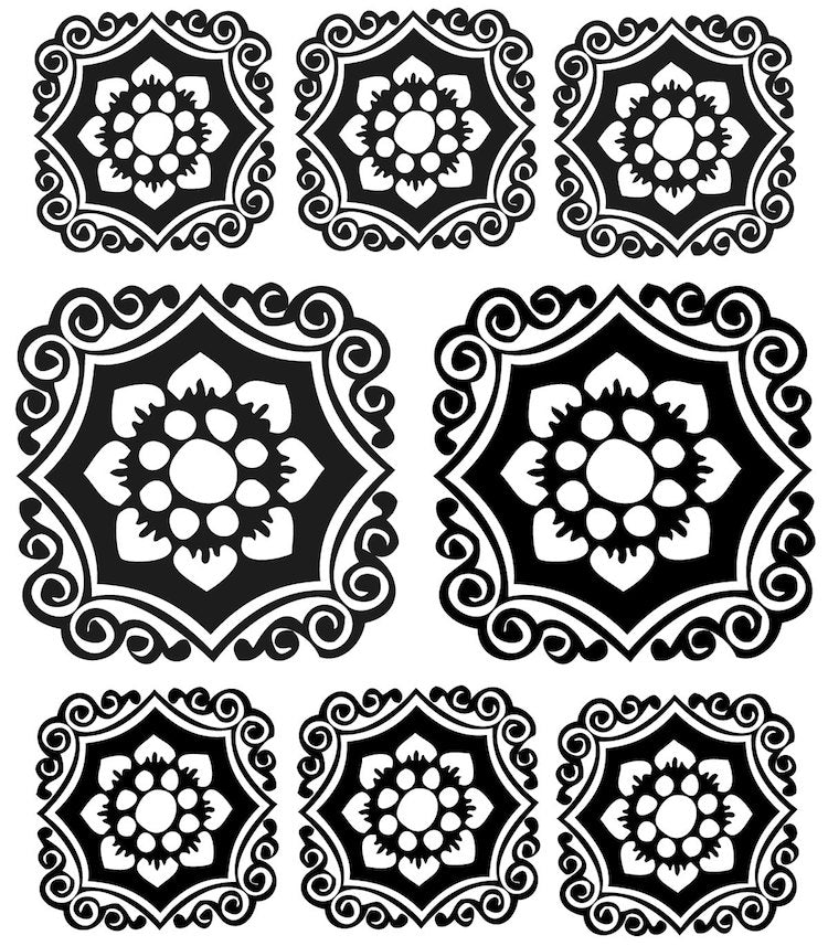 Ornament Wall Decal Fancy Decorations Wallpaper Patterns Wall Decor for Apartments, d38