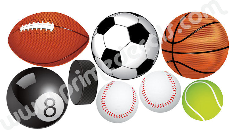 Sports Balls Wall Decal Sports Decor Boys Bedroom Wall Art Balls Removable Wall Stickers, s04