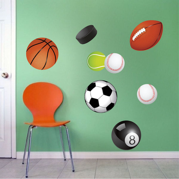 Sports Balls Wall Decal Sports Decor Boys Bedroom Wall Art Balls Removable Wall Stickers, s04