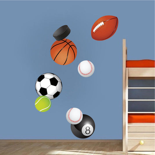 Sports Balls Wall Decal Sports Decor Boys Bedroom Wall Art Balls Removable Wall Stickers, s04