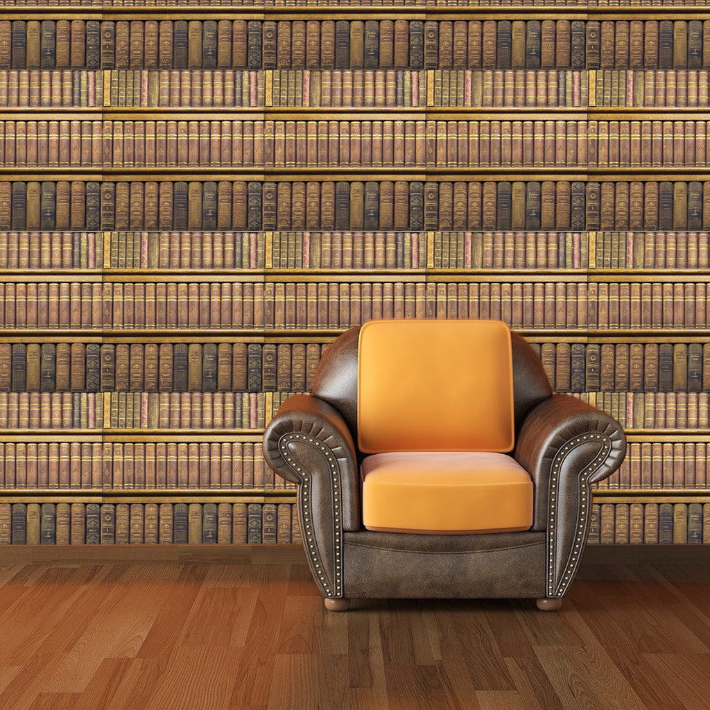 Library Bookshelf Wallpaper
