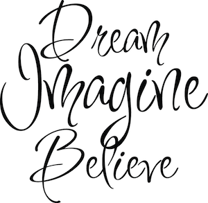 Dream Imagine Believe Square Wall Quote Decal - view 2