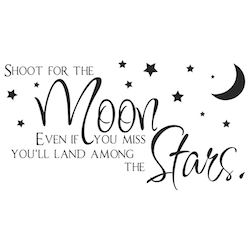 Shoot for the Moon Wall Quote Decal - view 3