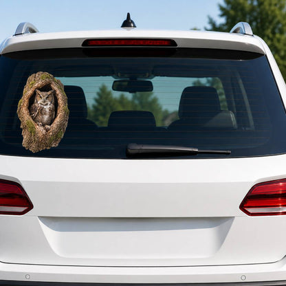 3D Realistic Owl Decal – Removable Vinyl Animal Sticker for Walls, Windows & Smooth Surfaces