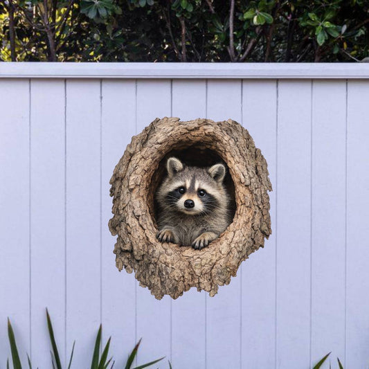 3D Realistic Raccoon Decal – Removable Vinyl Animal Sticker for Walls, Windows & Smooth Surfaces
