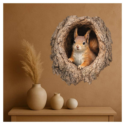 3D Squirrel Decal Sticker – Realistic Woodland Animal Wall Decor for Kids Rooms, Nurseries & Nature Lovers