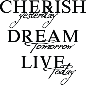 Cherish Yesterday Dream Tomorrow Live Today Wall Quote Decal - view 2