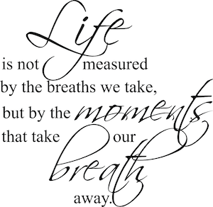 Life Moments and Breath Wall Quote Decal - view 2
